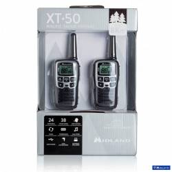 Kit 2 walkies XT50 Midland PMR 8 CH vox control bateria y cargador USB